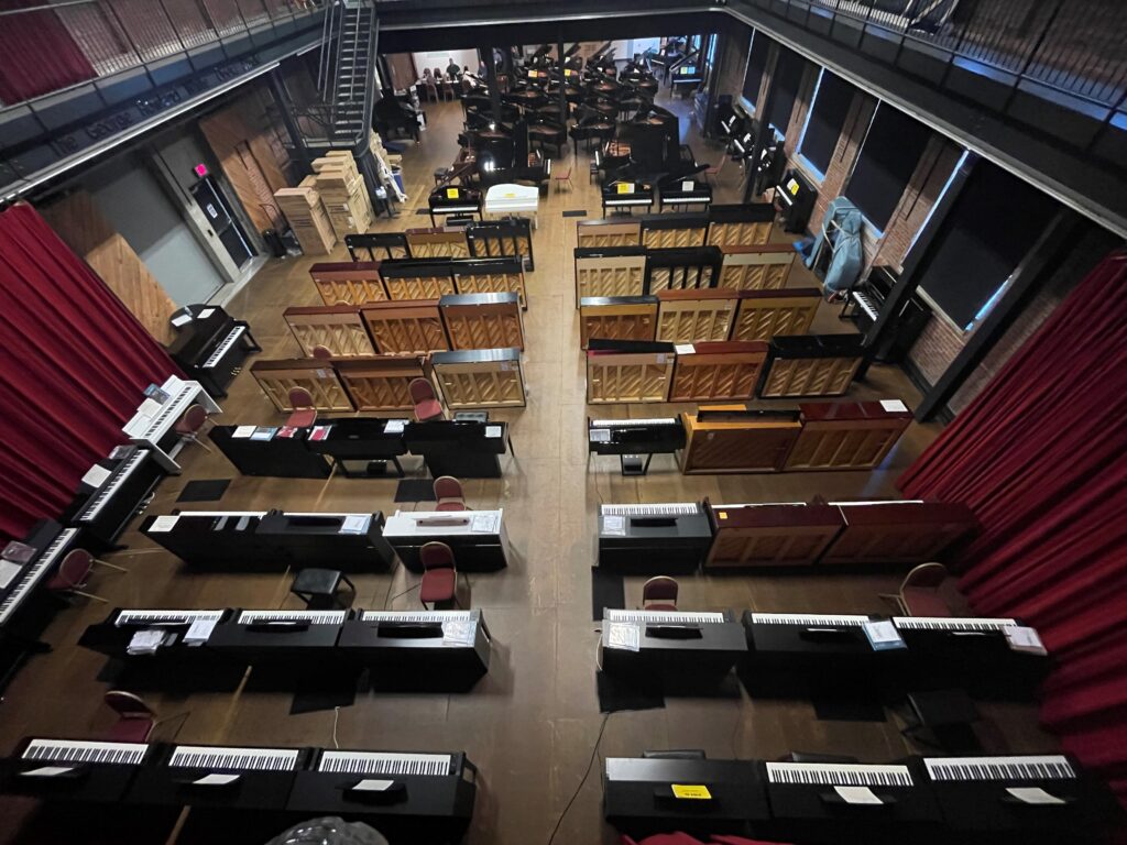 Pittsburgh Opera Piano Sale Top View of Grands, Uprights, and Digital Pianos