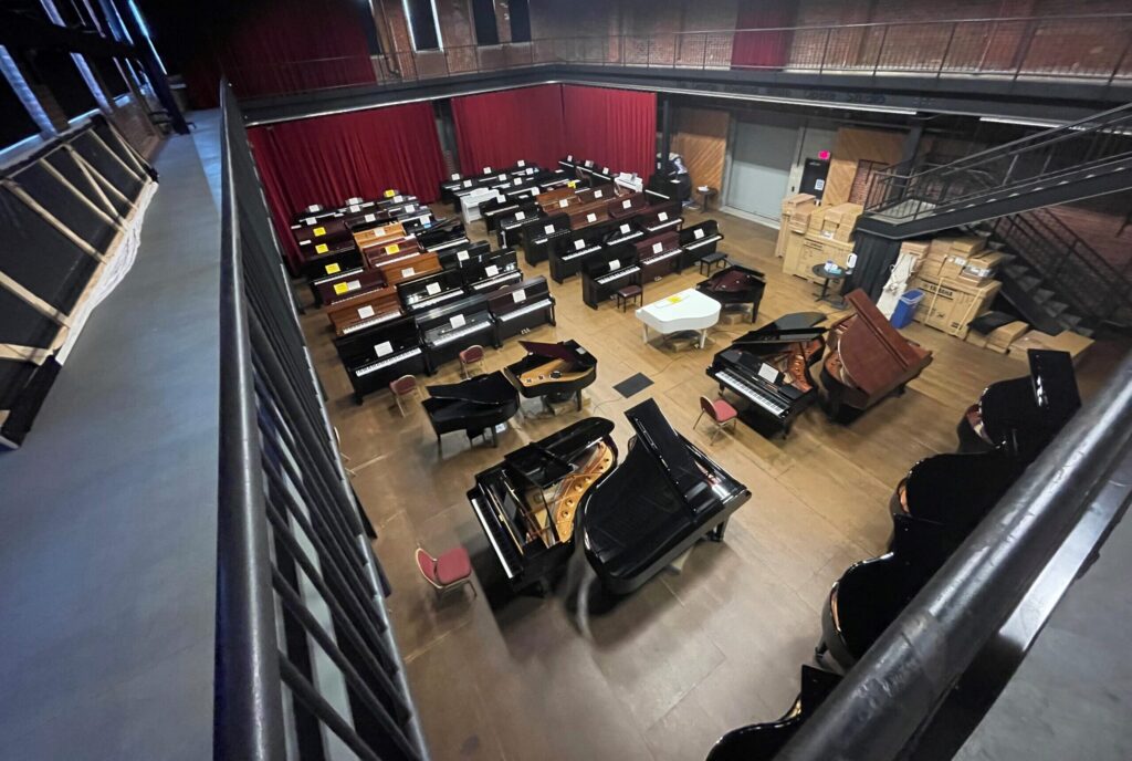 Pittsburgh Opera Piano Sale Top View of Grand and Upright Pianos