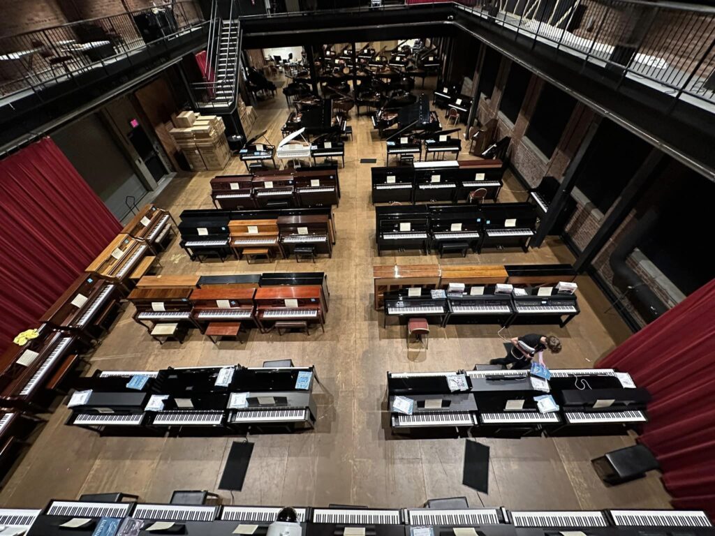 Pittsburgh Opera Piano Sale Top View of Pianos